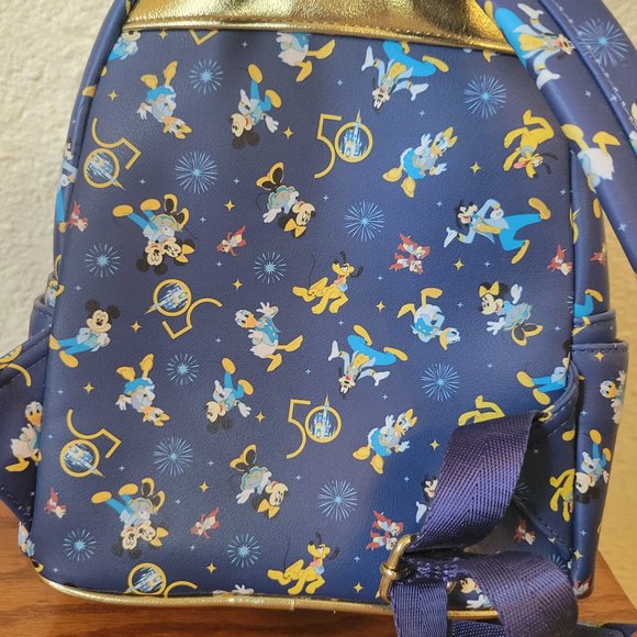 WDW Parks 50th Loungefly Mini Backpack Ears Holder Disney World Used Once - Picture 8 of 16